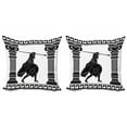 thumbnail image 1 of Ambesonne Retro Throw Pillow Cover 2 Pack, Warrior Ready Attack, 20", Black White, 1 of 2