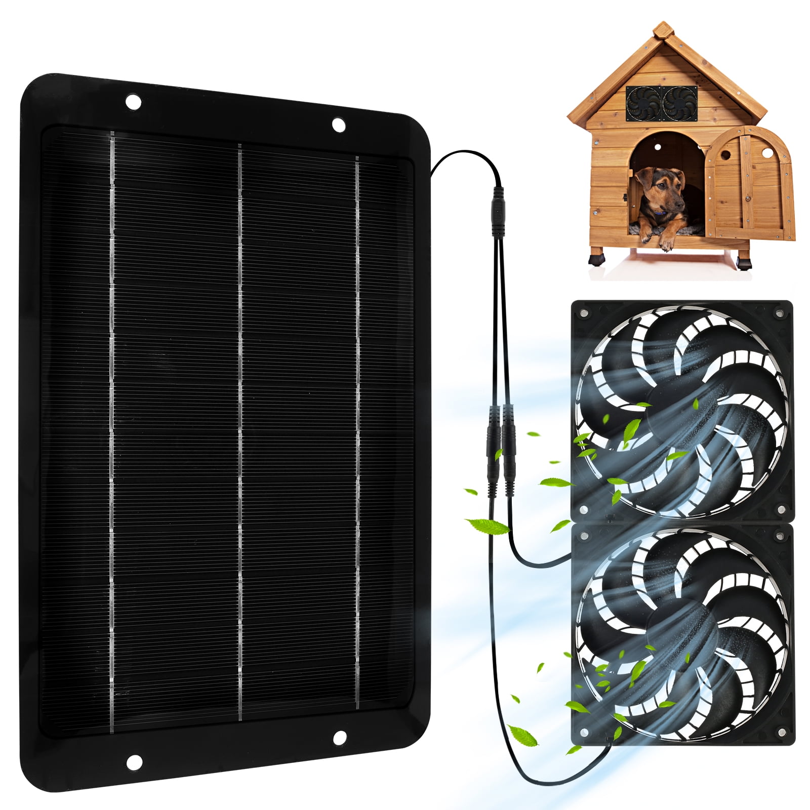 FlGard Solar Panel Fans Kit 10W Portable Solar Panel Powered Dual Fan