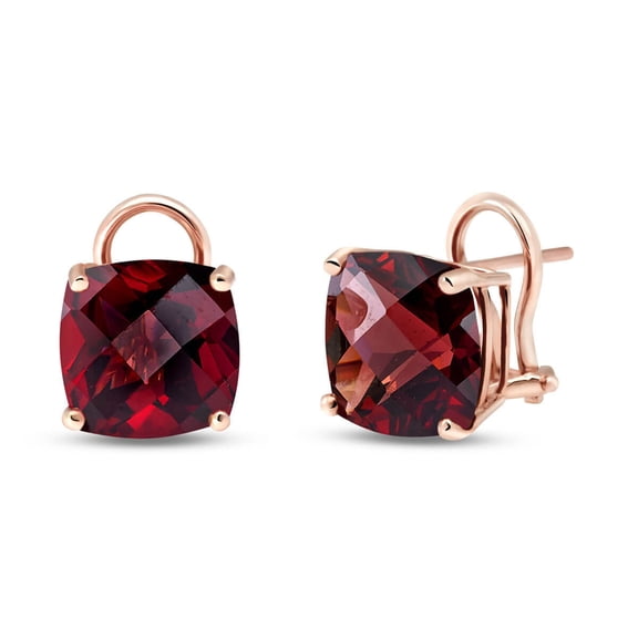 Galaxy Gold 14K Solid Gold 7.2 Carat Natural Garnet Stud Earrings for Women - Rose Gold Fine Jewelry