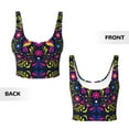 thumbnail image 5 of Xecao Colorful Mexican for Sports Bra with Removable Pads, Crop Tank Top Design, Women's Longline Sports Bra - Non-Wired - X-Large, 5 of 9