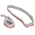 thumbnail image 1 of Juego de correas y collares reflectantes para perros, hebilla de metal, tela de buceo grabada, cuerda para tirar para mascotas, conjunto XS rojo, 1 of 5