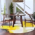 thumbnail image 3 of Round Rugs 7Ft, Yellow Grey Round Area Rug Washable Indoor Throw Carpet, Modern Abstract Art Geometric Oil Painted Large Non Slip Circle Rug for Dining Room Playroom Home Decor Aesthetic, 3 of 8