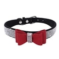 thumbnail image 1 of Adjustable Bling Crystal Pet Collars with Bowknot for Dogs Cats Wear, 1 of 9