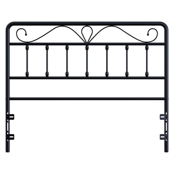 Yoneston Vintage Farmhouse Metal Full Size Headboard with Height Adjustable for Bed, Black