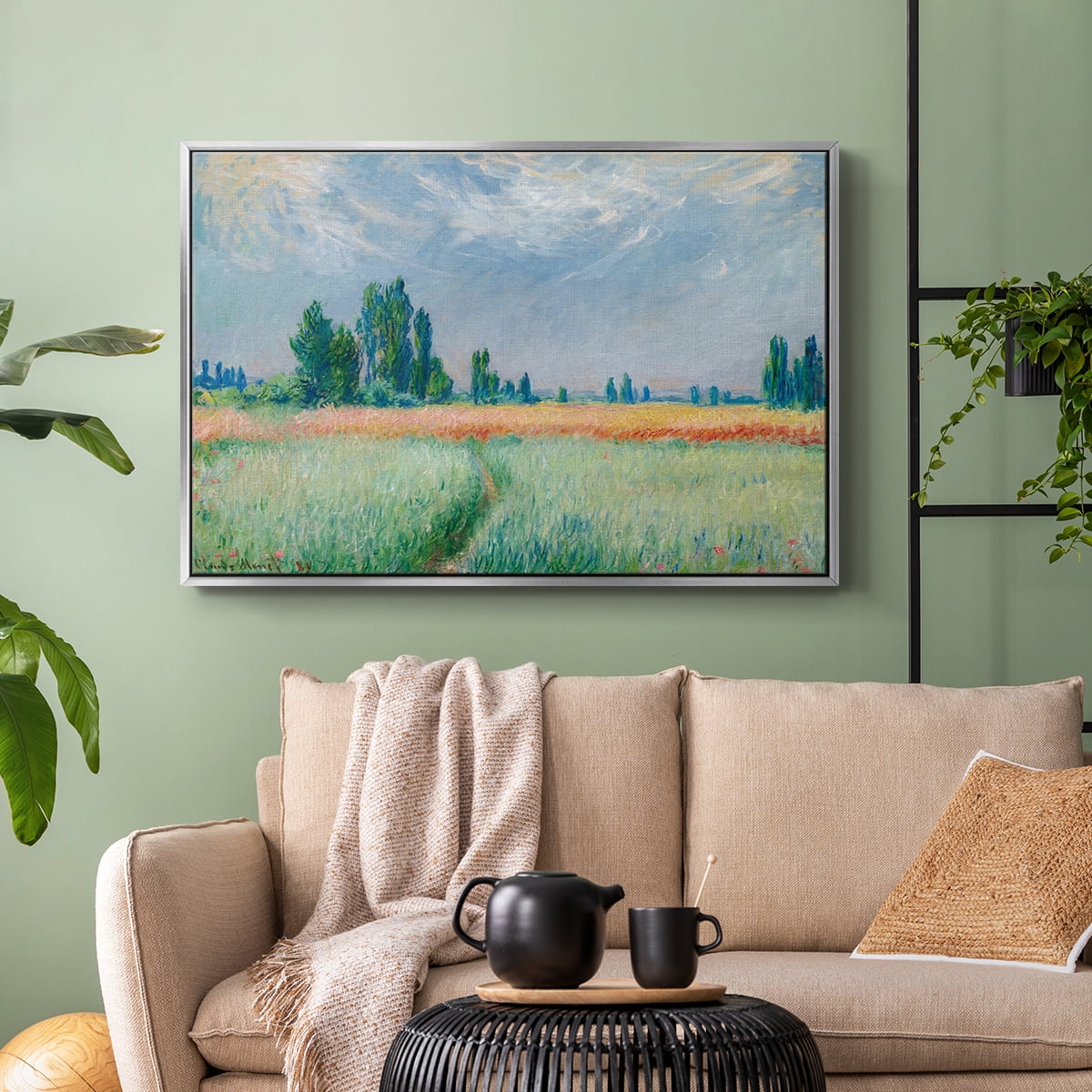 Vintage Landscape-C By Wexford Home Framed in Silver Wood Gallery Wrapped Canvas 25 in. x 37 in.