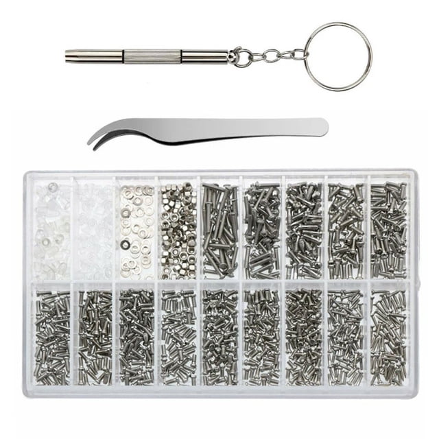 1000 Pcs/boîte Lunettes de Soleil Kit de Réparation Outil Lunettes Tournevis Ensembles de Vis