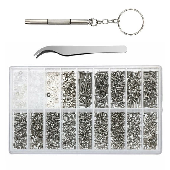 RANMEI 1000Pcs/Box Eyeglasses Sunglasses Repair Kit Tool Glasses Screwdriver Screw Sets