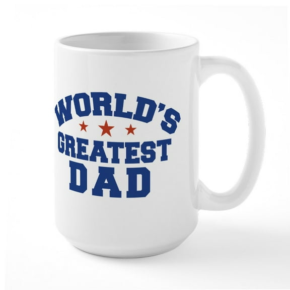 CafePress - World's Greatest Dad Large Mug - 15 oz Ceramic Large White Novelty Mug