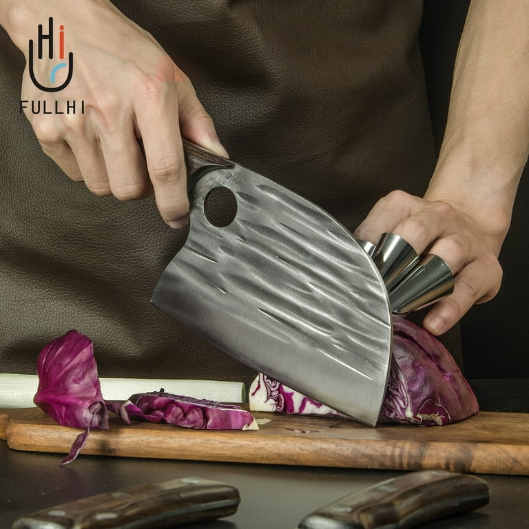 FULLHI 18pcs Butcher Chef Knife Set & Professional Butcher Knife Set with  Knife Bag, Meat Thermometer