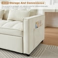 thumbnail image 4 of Lunale 55" Convertible Loveseat Sleeper, Tufted Pull Out Sofa Bed for Living Room, Beige Velvet, 4 of 9