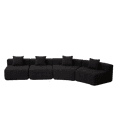 thumbnail image 5 of Newest Curved Symmetrical Modular Chenille Sectional Sofa with 4 Pillows and No Assembly,Black, 5 of 8