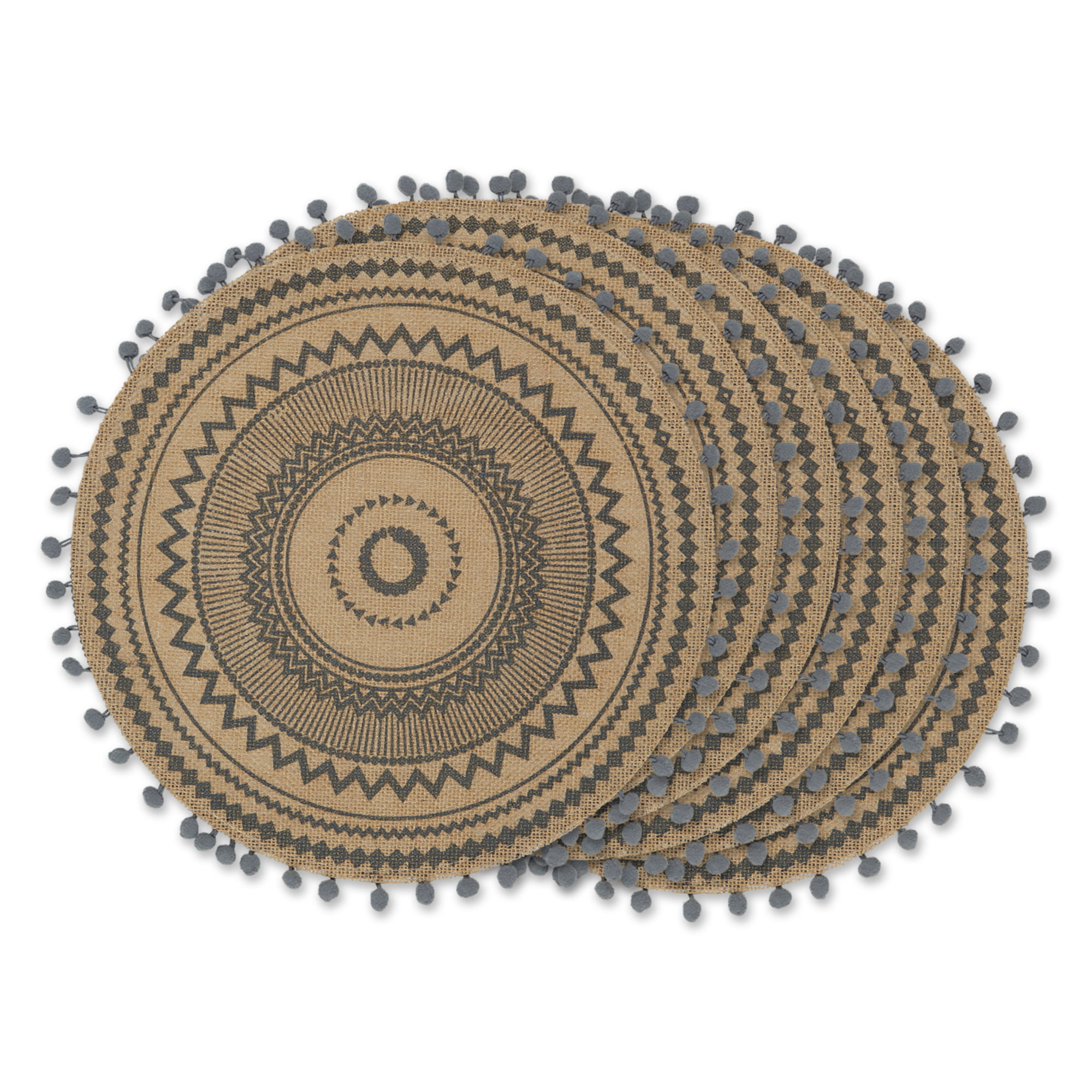 Home·FSN Round Braided Placemats Set of 6, Water Hyacinth Weave 