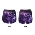 thumbnail image 3 of Gukieu Purple Hippo In Water Print Women's Sports Shorts with Drawstring Elastic Waistband for Running, Yoga, Fitness-XX-Large, 3 of 7