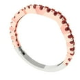 thumbnail image 2 of 0.36 ctw Wedding Band for Women - 14K White/Rose Gold Natural Garnet Stackable Eternity Ring, 2 of 6