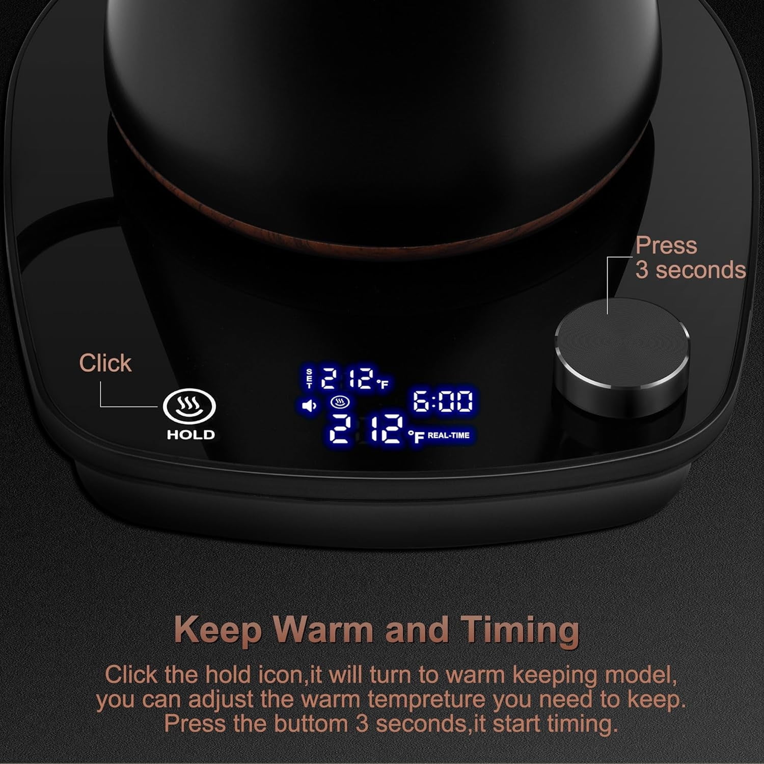 Gooseneck Electric Kettle, Intelligent Temperature Control, Stainless Steel Inner, Quick Heating, for Pour Over Coffee, Brew Tea, Boil Hot Water, 1000W 0.9L Black