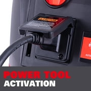 Ecomax 12 Gallon 6.5 HP OSHA-Compliant Wet/Dry Vacuum with Dual Self-Cleaning HEPA Filters, Airflow Alarm, and Accessories