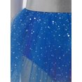 thumbnail image 5 of iiniim Women's Space Themed Alien Cosplay Dress Metallic Shiny Leotard Tutu Skirt for Halloween Carnivals Blue L, 5 of 7