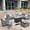 Dark Gray, variant on Toject 7 Pieces Outdoor Paito Furniture Set, Outdoor Conversation Sets with Swivel Chairs and Fire Pit Wicker Outside Furniture for Graden Balcony (Denim Blue)