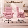 thumbnail image 6 of Ultifit Teddy Fleece Office Chair,Criss Cross Chair with Armrests & Wide Seat,Reclining Desk Vanity Chair with Thick Pad & Footrest for Adults,Pink, 6 of 8