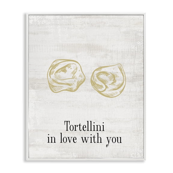 Stupell Industries Rustic Lodge Tortellini In Love With You Humor White Framed Giclee Art, 16 x 20, by Lil' Rue