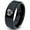 Black Bevel Polish Tungsten, variant on Tungsten Love You Heart Band Ring 8mm Men Women Comfort Fit Black Dome Polished
