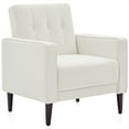 thumbnail image 6 of BELLEZE Mid-Century Modern Velvet Armchair - Valencia (White), 6 of 7