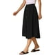 thumbnail image 4 of Falda Midi de Algodón INSPIRE CHIC para Mujer, Casual de Verano, Decoración de Botones, Cintura Elástica, Falda en Línea A con Bolsillo XL Negra, 4 of 6