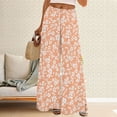 thumbnail image 2 of ZHENHONG Casual Pants for Women Womens Wide Leg Palazzo Pants Boho Floral 2025 Summer Beach Culottes Flowy Casual Trousers For Vacation, 2 of 4