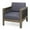 Gray, Mixed Gray, Dark Gray, variant on GDF Studio Allegra Outdoor Acacia Wood and Wicker Club Chair, Teak, Mixed Brown, Beige