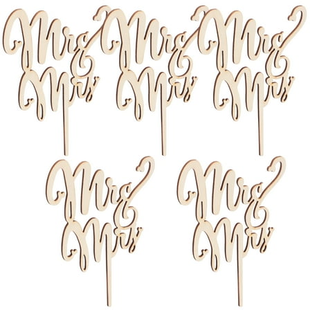 FRCOLOR  5 Pcs Wedding Cupcake Toppers Married Decorations Insert Bridegroom