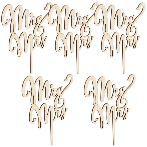 FRCOLOR  5 Pcs Wedding Cupcake Toppers Married Decorations Insert Bridegroom