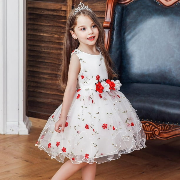 Vestido de encaje de princesa para ninas vestidos de boda para ninas de 2 a 10 anos para fiesta de verano para damas de honor yaoshenbao LED Walmart en linea