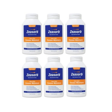 6 Pack - Zeasorb Prevention Super Absorbent Powder 2.5-Ounce Bottle Each