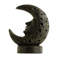 thumbnail image 4 of Intrincado porta incienso de reflujo de luna, adorno de resina, quemador de cono para el hogar. Negro, 4 of 9