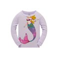 thumbnail image 2 of Toddler Girls Mermaid Pajama Set, 2-Piece Long Sleeve Crewneck Sleepwear Top and Matching Pants, Purple 3T, 2 of 7