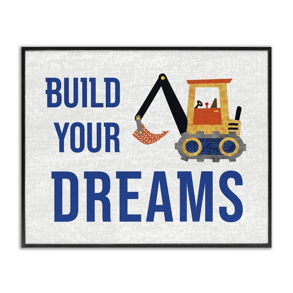 Stupell Industries Build Your Dreams Quotes and Sayings Painting Black Framed Art Print Wall Art, 14 x 11
