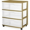 Sterilite 3-Drawer Wide Cart, Dark Sahara