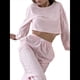 thumbnail image 2 of Conjunto de Pijama Informal de Dos Piezas para Mujer: Camiseta y Pantalón de Punto Fino de Larga, Otoño 2025 Rosa M, 2 of 10