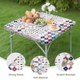 thumbnail image 4 of Colorful Geometric Diamond Pattern Square Fitted Tablecloth with Elastic Edge,Square Table Cover,Washable Elastic Table Cover for Home Kitchen Party Decor 36"x36", 4 of 6