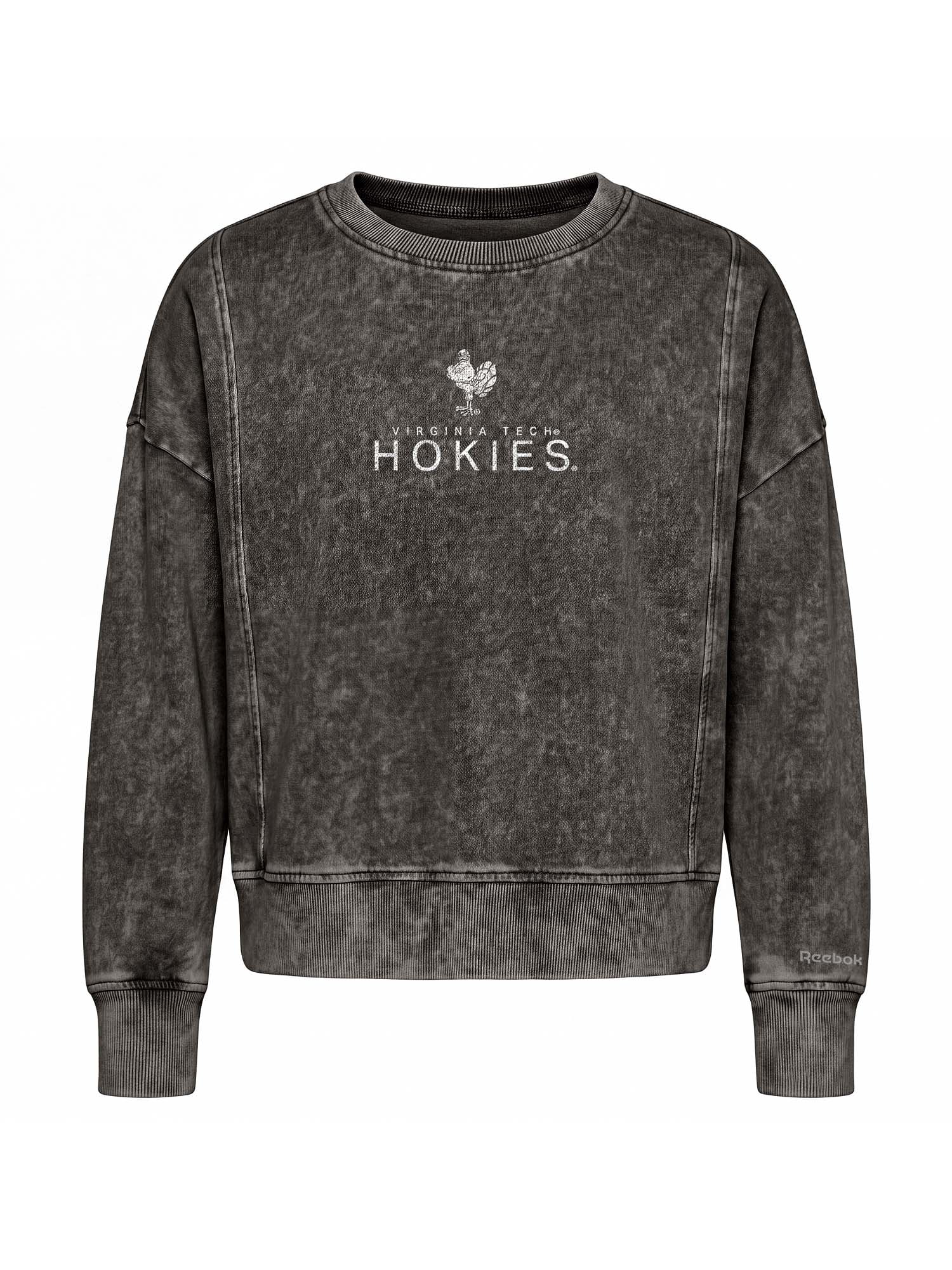 Virginia Tech Hokies Reebok Womens Denim Wash Crew Neck Sweatshirt