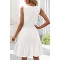thumbnail image 4 of Merokeety Summer Dress for Women V Neck Flowy Vacation Mini Dress with Pockets White m, 4 of 6