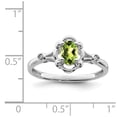 thumbnail image 2 of Solid 925 Sterling Silver Peridot Green August Gemstone and Diamond Engagement Ring Size 10 (.02 cttw.), 2 of 3