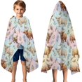 thumbnail image 3 of Colorful Highland Cow Flower Butterfly Pattern Hooded Bath Towel，50"x30" for Ages 3 To 12 Kids, Quick Dry Lightweight Soft Microfiber Hood Beach Towel Cover Up for Kids, 3 of 7