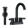 Elegant Matte Black 2Handle Centerset Bathroom Sink Faucet with PopUp