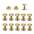 thumbnail image 2 of 10PCS 12MM Height DIY Flat Belt Screw Leather Craft Chicago Nail Brass Solid Rivets Stud Head, 2 of 3