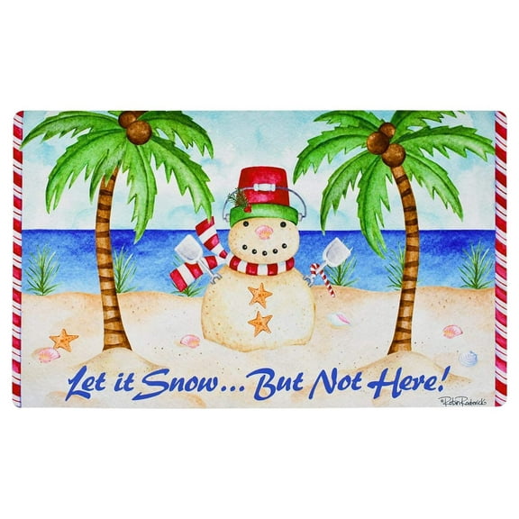 Christmas Mat Decorative Holiday Rugs Indoor Outdoor Rubber Back Front Door Welcome Mats Winter Ocean Themed Doormats for Porch Entrance Entryway