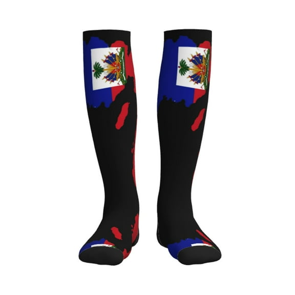 Flag Of Haiti Compression Socks Circulation Running Athletic Sports for Women Men