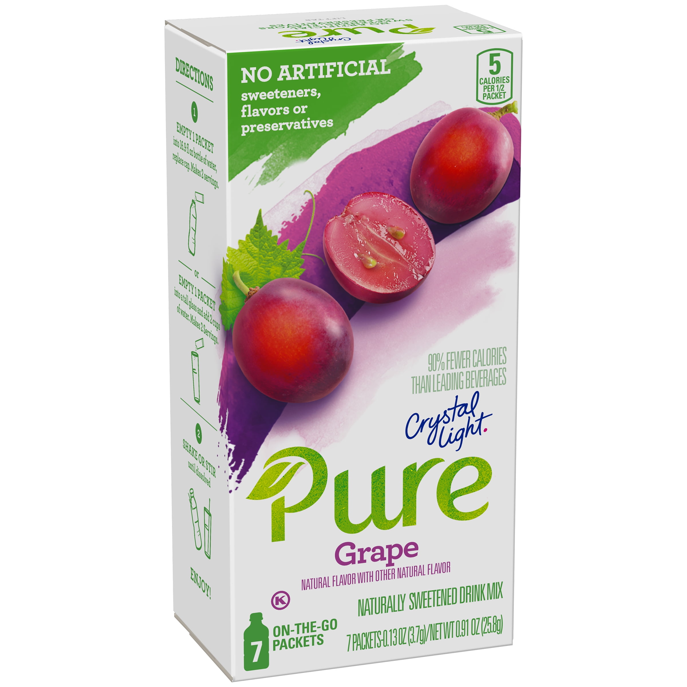 Crystal Light Pure Grape Drink Mix, 7 0.91 oz Boxes