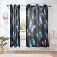thumbnail image 5 of 2 Panels Set Blackout Curtains Thermal Insulated Sun Protection Room Darkening Drapes for Bedroom Blue-purple and Cyan Butterflies, 5 of 6
