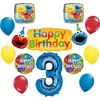 SESAME STREET 3rd Banner Happy Birthday Party Balloons Decoration Supplies Elmo Cookie Monster